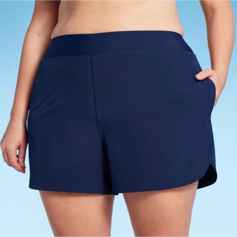 Lands' End Women's Navy Blue Swim Shorts